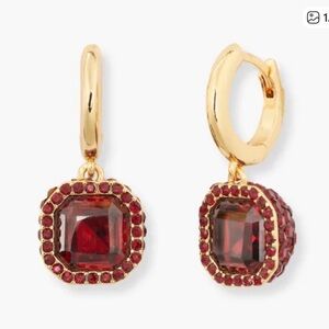 New Kate spade New York brilliant statement pave drop earrings ruby